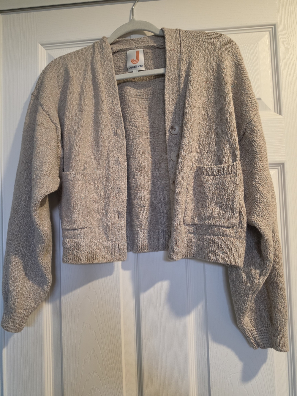 Joostricot Beige Cropped Knit Cardigan Blazer